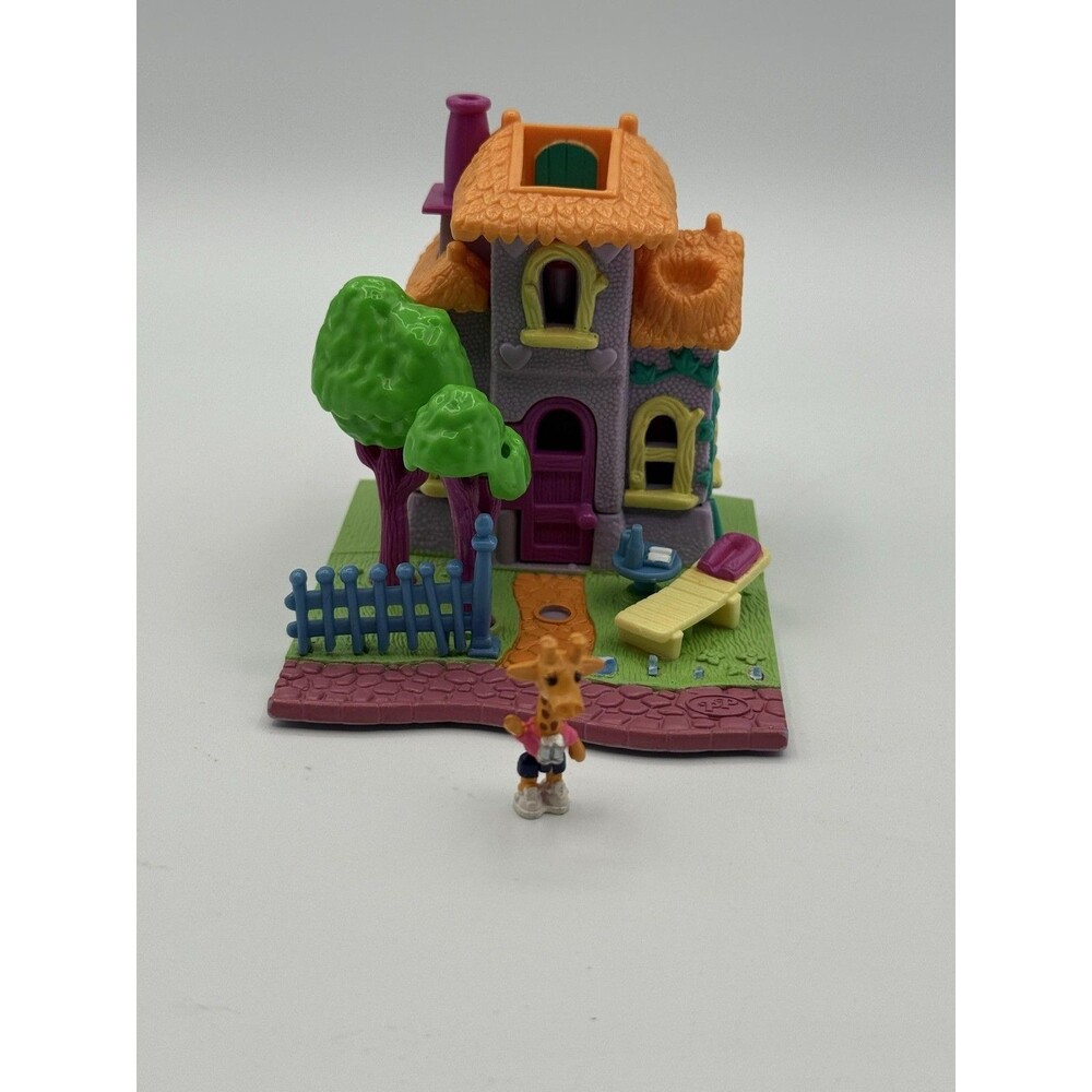 Vintage Bluebird Polly Pocket 1994 Giraffe House Playset 2 Story Dollhouse Toy